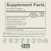 Prominent Nutrition Berberine Phytosome - Up to 9.6x Superior Absorption - Standardized Berberine for Digestive, Gut & Heart Health Support - Non-GMO, Vegan & Gluten-Free - 60 Capsules (60 Servings)