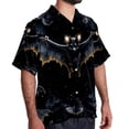 thumbnail image 2 of Bats Men's Short Sleeve Poplin Shirt - Casual Printed Button Down Short Summer Beach Shirts Unisex940, 2 of 6