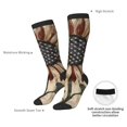 thumbnail image 5 of Picia Women Crew Soft Moisture-wicking Socks USA Sunflower Flag Pattern Design Cotton Socks, One Size fit All, 5 of 9