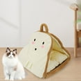 thumbnail image 6 of EHJRE Toast Shaped Cat Bed for Indoor Cats Soft Kitten Bed for Small Animal Kitten M M, 6 of 8