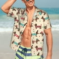 thumbnail image 4 of Uemuo Dachshund Dog Puppy Printed Regular Fit Short Sleeve Casual Hawaiian Shirt for Men,Aloha shirt,Tropical shirt,Floral print shirt,Vacation Beach shirt-X-Large, 4 of 9