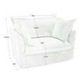 thumbnail image 3 of Chenille Armchairs, Deep Seat Accent Chair Set for Living Room, Reading Room, Bedroom and Working Spaces, Armchair Sets with Large Soft Pillows, 3 of 8