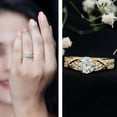 thumbnail image 3 of Rosec Jewels Vintage Inspired Lab Diamond Engagement Ring 1 Carat - EF-VS Grade, 10K Yellow Gold, US 3.00, 3 of 9