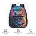 thumbnail image 6 of HUIACONG 13.5 Inch Galaxy Wolf Kids School Backpack Lightweight Water Resistant Scratch-Resistant Bookbag with Adjustable Ventilated Padded Straps Multi Pockets for Boys Girls Aged 3-12 School Travel, 6 of 7