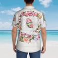 thumbnail image 6 of Letter Q Flower Graphic Hawaiian Shirts For Men, Summer Short-Sleeve Relaxed-Fit Button-Down Shirts 3x-Large, 6 of 9