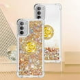 thumbnail image 2 of Glitter Case for Moto G 5G 2022, Bling Sparkle Floating Liquid Soft TPU Cushion Fashion Girly Women Girls Clear with Ring Holder Phone Cover for Motorola Moto G 5G 2022（Not 2021）  Gold, 2 of 12
