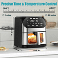 thumbnail image 3 of Air Fryer 6.2 QT Silver-L with Digital Touch Screen, 10 Presets, Viewing Window, and Non-Stick Basket, 3 of 7