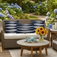 thumbnail image 6 of Outdoor Pillow Cover Abstract Blue Beige Wave Set of 2 Waterproof Throw Pillowcases Modern Art Decorative Patio Furniture Pillows for Couch Garden Indoor & Outdoor Use, 6 of 9