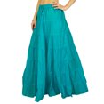 thumbnail image 4 of Phagun Women's Long Skirt Bohemian Gypsy Tiered Cotton Maxi Skirt Beach Wear, 4 of 7