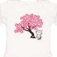 thumbnail image 4 of Inktastic Japanese Cherry Tree Kitty Cat Girls Long Sleeve Baby Bodysuit, 4 of 5