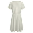 thumbnail image 5 of Off White Women's Dress Short Sleeve Summer Sundress Summer Women Clothes, 5 of 7