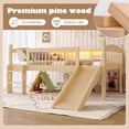 thumbnail image 3 of CZBZ Twin Solid Wood Low Loft Bed with Storage Shelves & LED Lights, Natural Pine Wood High Sleeper with Full-Length Guardrails, 350LBS Capacity, No Box Spring Needed, Easy Assembly, Noise Free, 3 of 11