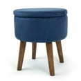 thumbnail image 1 of Humble Crew Sloan 16" Velour Round Storage Ottoman, Velvet Blue, 1 of 6