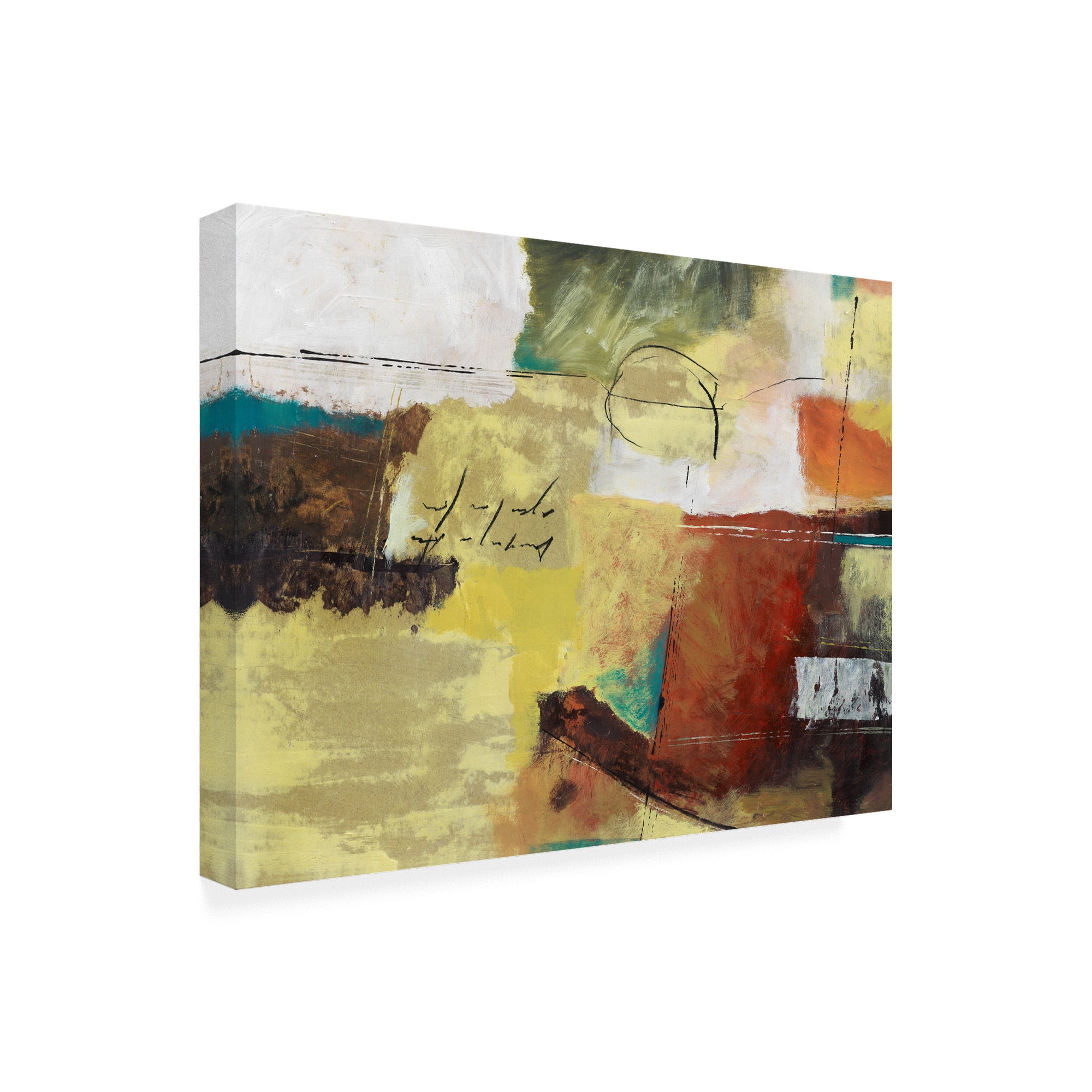 Trademark Fine Art 'Red Yellow With Scratches' Canvas Art by Pablo Esteban