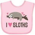 thumbnail image 3 of Inktastic I Love Sloths Girls Baby Bib, 3 of 4