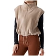 thumbnail image 1 of Chandails Légers pour Femmes Gilet en Molleton Col Montant Sans Manches Veste Automne Vêtements d'Hiver, 1 of 5