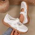 thumbnail image 6 of Domuza Women's Breathable Mesh Mary Jane Walking Shoes Adjustable Hook And Loop Strap Non Slip Rubber Sole Lightweight Casual Daily Outdoor Footwear White 5.5（EU-36）, 6 of 6