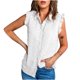 thumbnail image 5 of Mujeres damas sólido sin mangas botón pulóver cuello en V chaleco camisetas sin mangas camisas blusa Fridja qr4915, 5 of 9