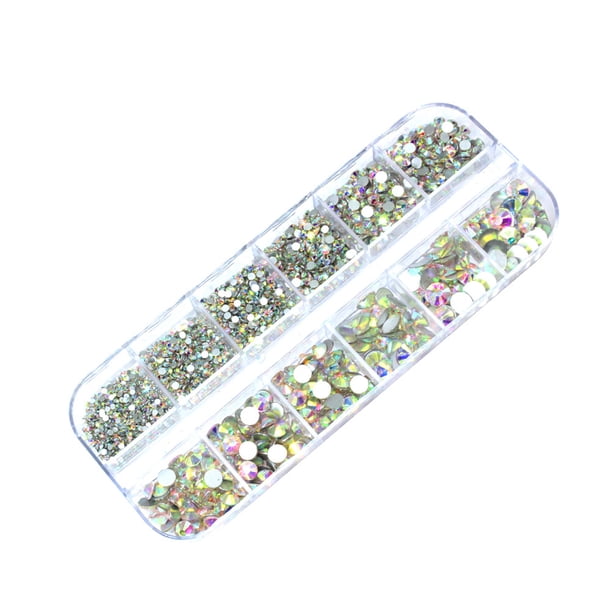 Soidarity Nail Pixie Beads Round Crystal Rhinestones Suministros de bricolaje confiables Usos versátiles Llamativo accesorio de manicura AB 2000pcs Type3 NO3 Soidarity CE011770-08B