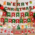thumbnail image 2 of Cartel de fiesta de Feliz Navidad, enrejado, árbol de Navidad, copo de nieve, Bandera de papel, decoraciones de fiesta de Navidad Diy, cartel de papel, 2 of 4
