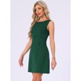 thumbnail image 3 of DARING DIVA Women's Backless Boat Neck A-line Tank Dress XL Green, 3 of 6