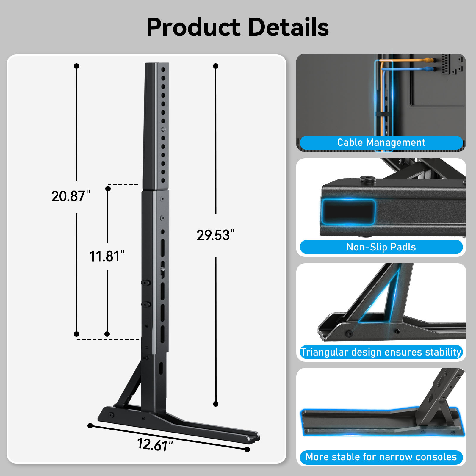 MountFTV Universal Tabletop TV Stand for 20-75 Inch TVs photo 5