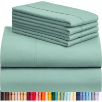Huba Homes 6 PC Queen Sheet Set, Breathable Luxury Bed Sheets, Deep Pockets 18" Eco Friendl