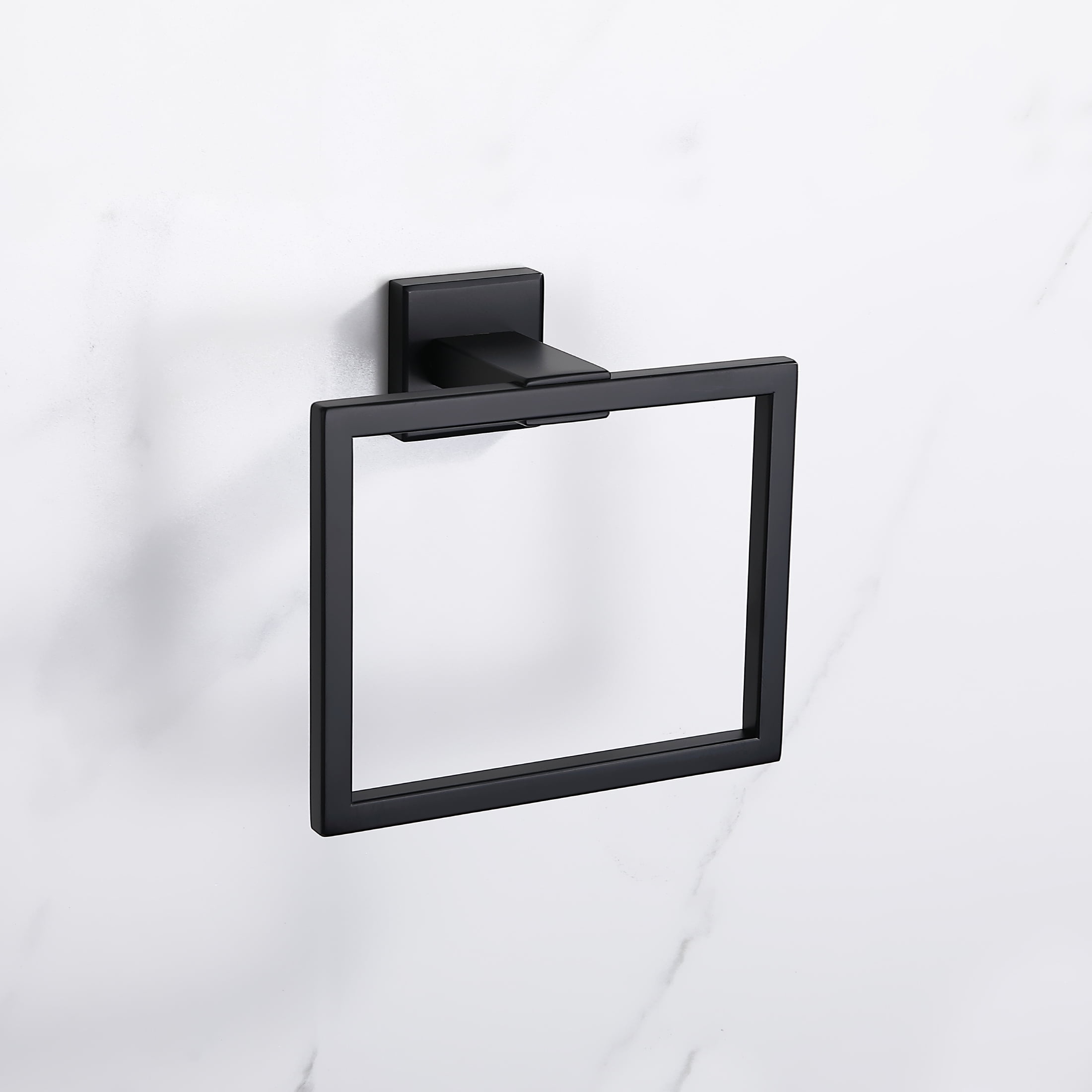 KES Matte Black Towel Ring Bathroom Towel Holder Square Black Finish