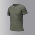 thumbnail image 1 of Blusas y camisas de manga corta con cuello redondo para hombre, blusas/camisetas casuales de verano a la moda de color liso con cuello redondo para hombre., 1 of 8