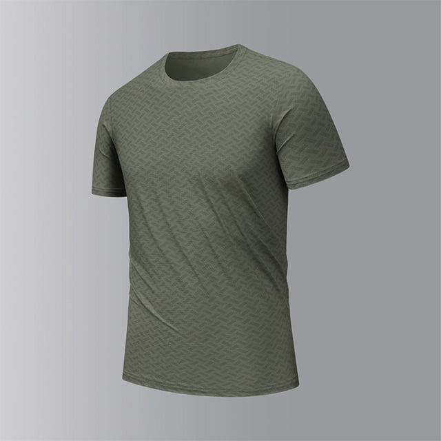 Blusas y camisas de manga corta con cuello redondo para hombre, blusas/camisetas casuales de verano a la moda de color liso con cuello redondo para hombre.