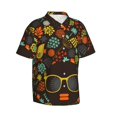 thumbnail image 2 of Bixox Men's Hawaiian Shirts Men's Black Head Woman with Birds Hair Print Short-Sleeve Shirt-Medium, 2 of 8