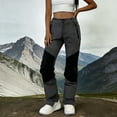 thumbnail image 2 of Miluxas Fashion Womens Color Block Waterproof Hiking Pants Casual Windproof Quick Dry Outdoor Pants with Pockets for Camping Climbing Gray, 2 of 7