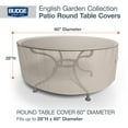 Budge Round Patio Table Cover, Large, 60"x28",Tan Tweed, English Garden