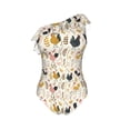 thumbnail image 4 of Yiaed Cartoon Chickens Print Women One Piece Swimsuits Tummy Control One Shoulder Bathing Suits Pattern Ruffle Swimwear-Large, 4 of 8