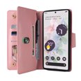 thumbnail image 2 of Allytech Google Pixel 7 Pro Wallet Case with Zipper Pocket, Luxury PU Leather Flip Cover with Card Slots & Wrist Strap, Shockproof Kickstand Magnetic Buckle Protective Case for Women Men, Rosegold, 2 of 15