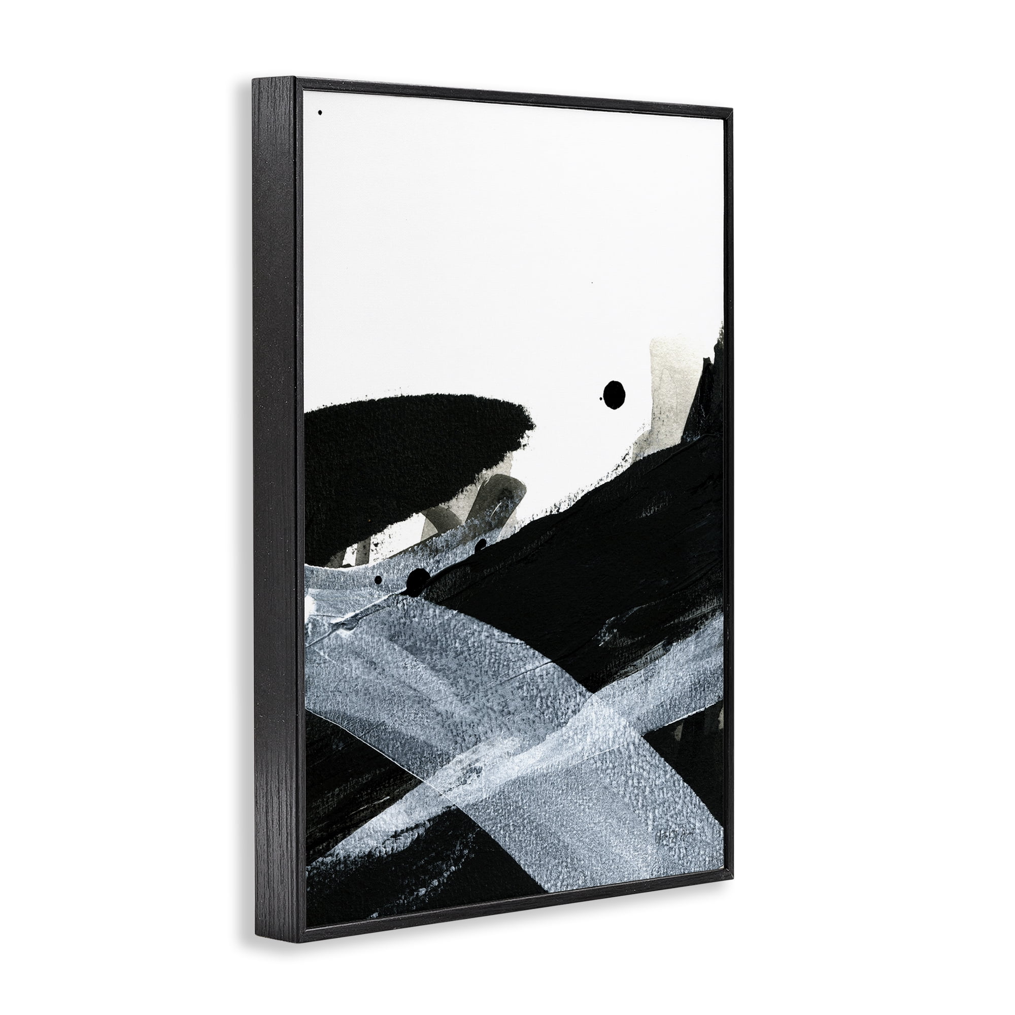 Stupell Industries Bold Gradient Movement Abstract Painting Black Framed Art Print Wall Art, 20 x 30