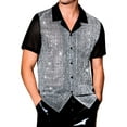 thumbnail image 1 of CAMISA DE MANGA CORTA CON COLLAR CAMPERO PARA HOMBRES PATCHWORK CON PAILLETES TRANSPARENTES 2XL NEGRO, 1 of 6