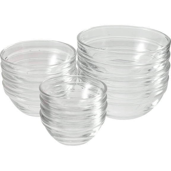 Raindrops Transparent Glass Food Bowls for Storage Multipurpose and Easy to Clean 12 Pieces