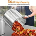 thumbnail image 3 of VINGLI 36QT Stainless Steel Seafood Boil Pot with Strainer Basket, Lid & Hook, Versatile Stock Pot for Crab, Lobster, Shrimp Boiling, Heavy-Duty Turkey Fryer Pot for Outdoor Cooking & Gatherings, 3 of 7