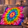 thumbnail image 5 of YShenghong Vibrant Radial Rainbow Tie Dye Explosion Printed Flannel Blanket, 5 of 7