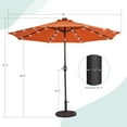 thumbnail image 2 of Sonerlic 9' LED Patio Umbrella and Shade Market Outdoor Aluminium Pole Table Umbrella for Garden, Deck and Pool,Orange, 2 of 8