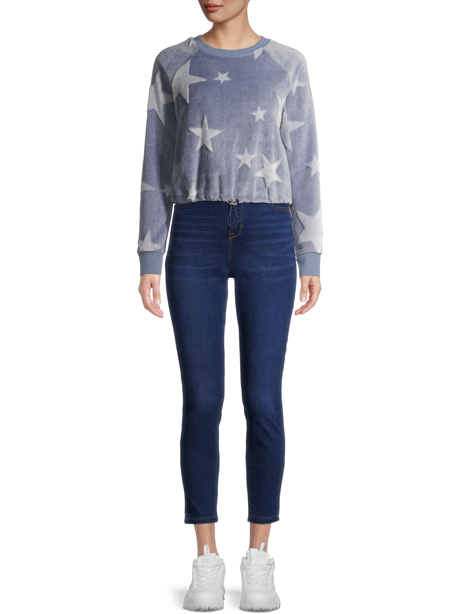 Derek Heart Juniors' Cinched Waist Sweatshirt