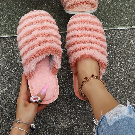 

Slippers For Women Matching Color Flock Flats Slip Round Slippers Fashion Shoes On Toe Women S Women S Slipper Womens Slippers
