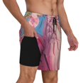 thumbnail image 2 of Vsdgher Pink Parrot Tropical Blossoms for Mens Swim Trunks with Compression Liner Swim Shorts Swim Suits Board Shorts-XX-Large, 2 of 6