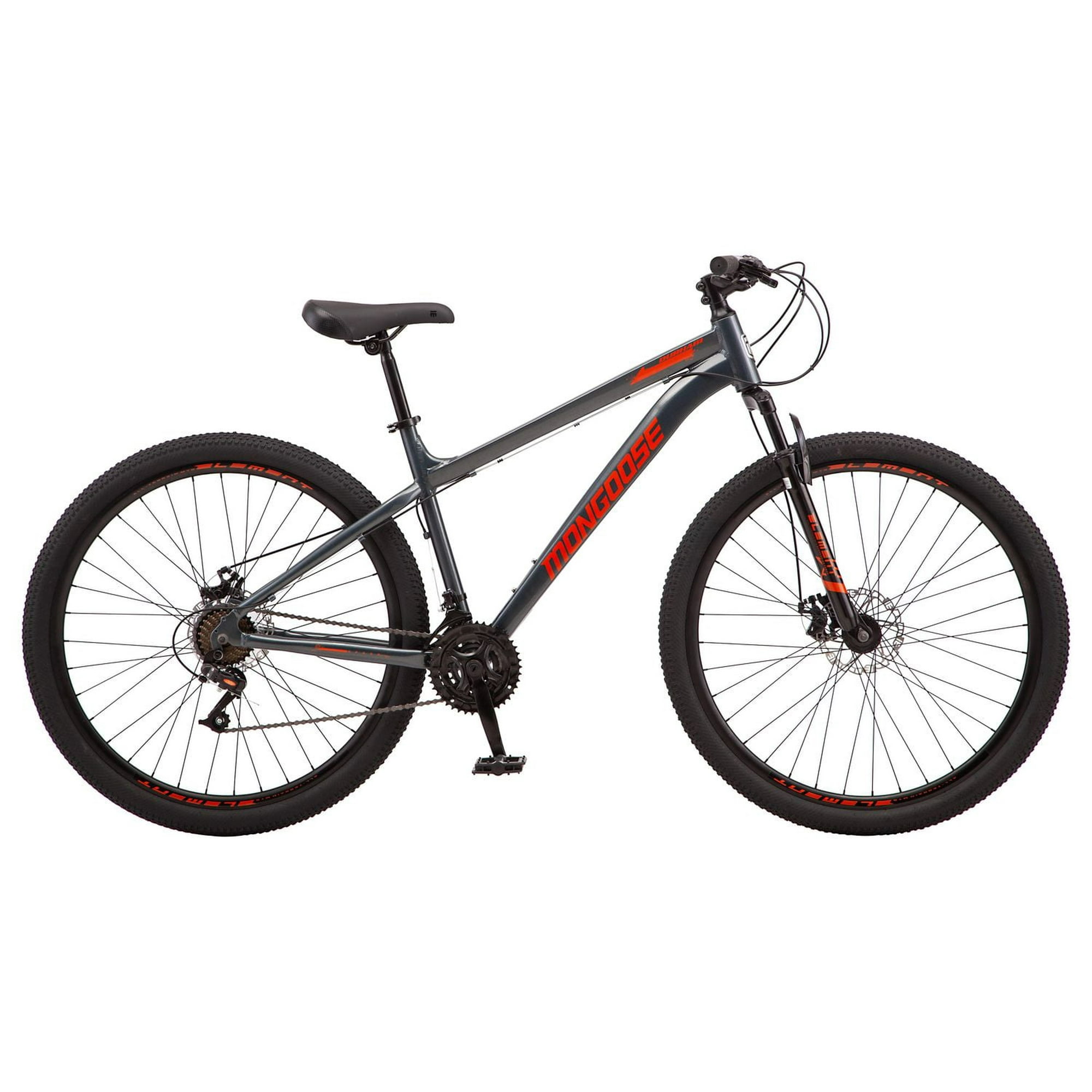 Mongoose Durham mountain bike, 21 speeds, 29-inch wheels, gray