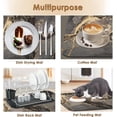 thumbnail image 5 of Coffee Mat for Countertops, Marble Black Gold Grey Abstract Dish Drying Mat 2 Pcs for Kitchen Coffee Bar Accessory, Fit Under Coffee Maker Espresso Machine Dish Rack Hide Stain Rubber 12x19in, 5 of 6