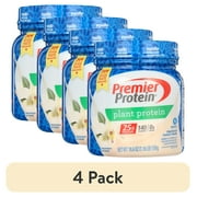 (4 pack) Premier Protein Powder Plant Protein, Vanilla, 25g Plant-Based Protein, 0g Sugar, Gluten Free, No Soy or Dairy Ingredients, 15 Servings