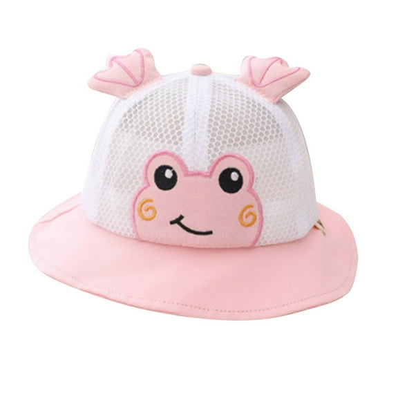 Tao Toddler Hat Girls Boys Spring Autumn Outdoor Shade Cartoon Frog Sunscreen Hat Fisherman Hat Swim Hats For Kids PinkFree Size