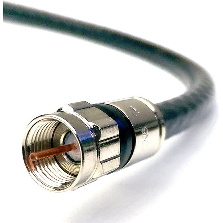 150ft BLACK RG6 DIGITAL Coaxial Cable Shielded PVC jacket RATED UL ETL CATV  RoHS 75 Ohm RG6 Digital Audio Video Coaxial 