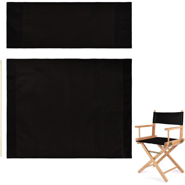 1 juego de repuesto de lona para silla de director con palo de madera, funda de repuesto portátil de lona para silla de director, asiento y respaldo de silla de maquillaje de repuesto